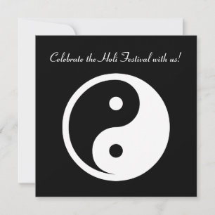 Yin Yang-symbol - solid tatuering design 2 Inbjudningar