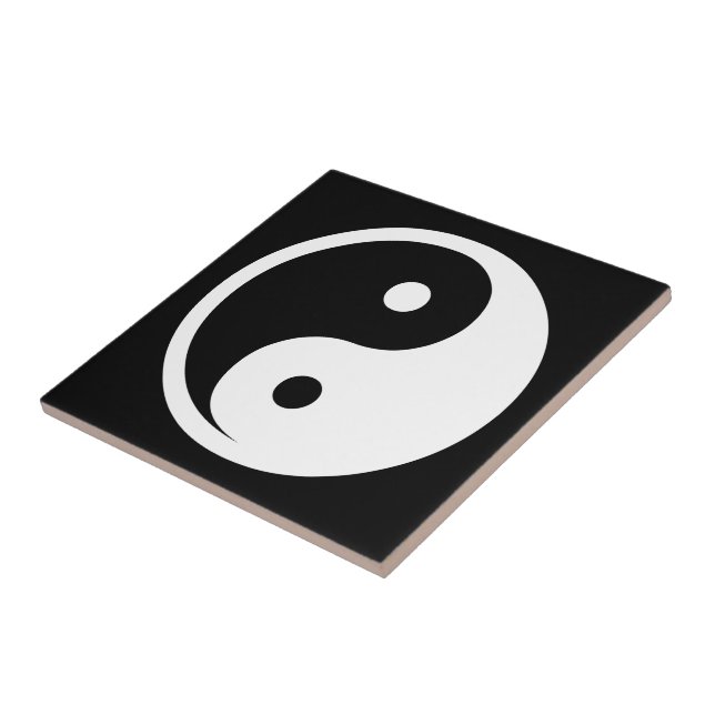 Yin Yang-symbol - solid tatuering design 2 Kakelplatta (Sidan)