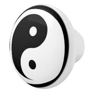 Yin Yang-symbol - solid tatuering design 2 Knopp