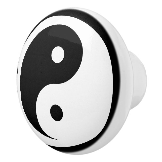 Yin Yang-symbol - solid tatuering design 2 Knopp (Höger)