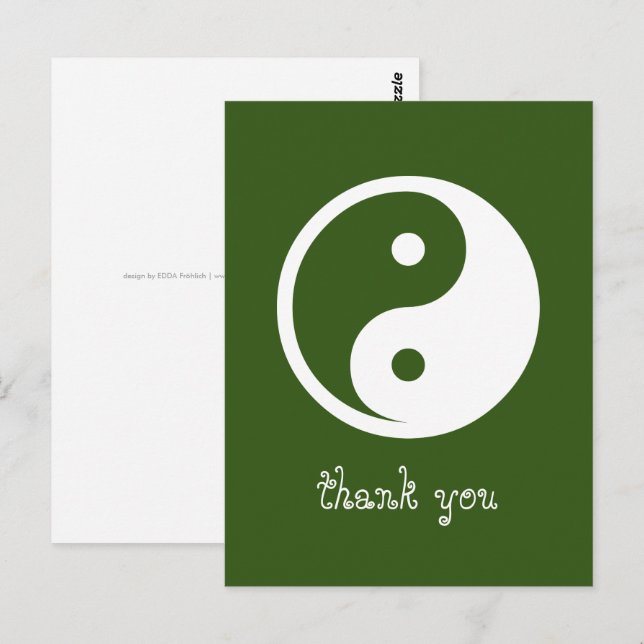 Yin Yang-symbol - solid tatuering design 2 Vykort (Fram/baksida)