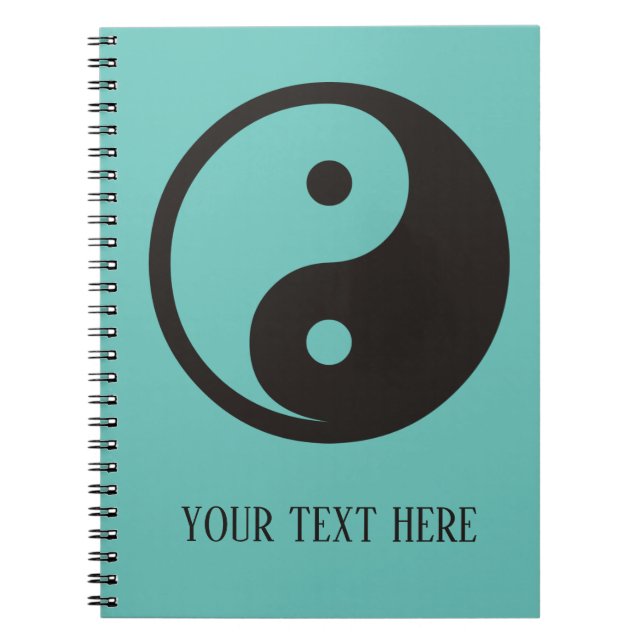 Yin Yang-symbol - solid tatuering design Anteckningsbok (Framsidan)