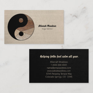 Yin-Yang Symbol Soothing Meditative Affärskort Visitkort