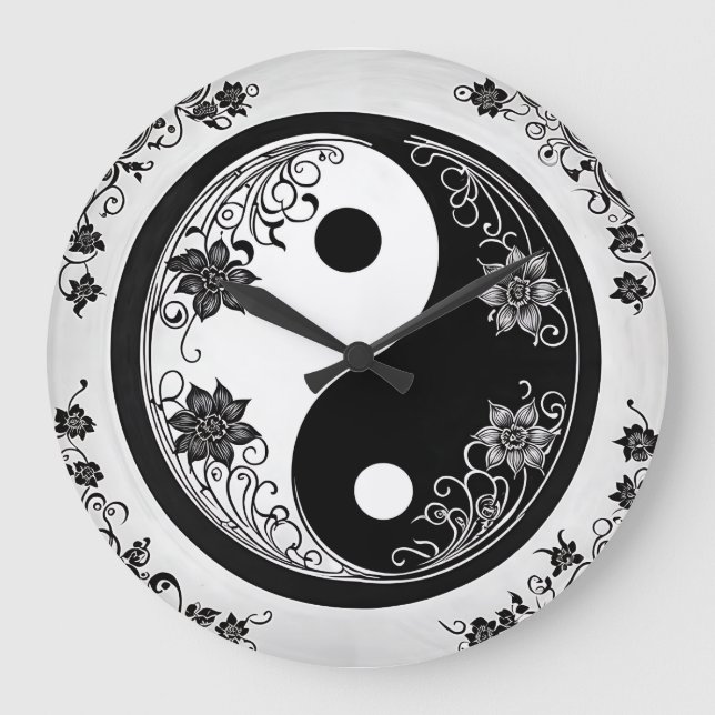 Yin Yang Symbol Stor Klocka (Framsida)