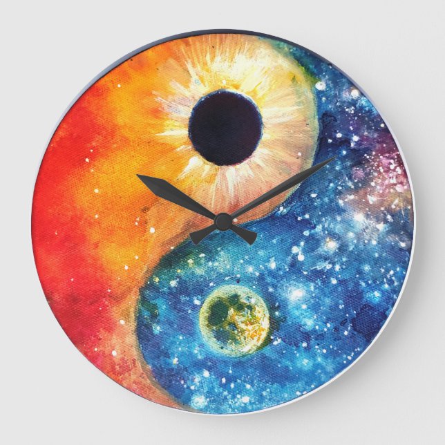 yin-yang-symbol stor klocka (Framsida)