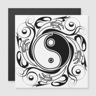Yin & Yang-symbol svart och vit tatueringsstil