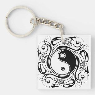 Yin & Yang-symbol svart och vit tatueringsstil