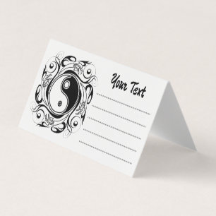 Yin & Yang-symbol svart och vit tatueringsstil Visitkort