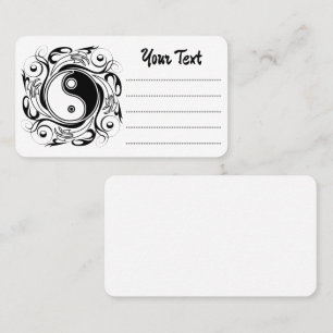 Yin & Yang-symbol svart och vit tatueringsstil Visitkort