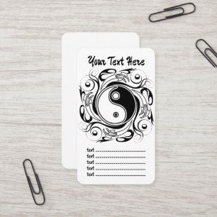 Yin & Yang-symbol svart och vit tatueringsstil Visitkort