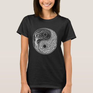 Yin Yang-symbol Träd des Livet T Shirt