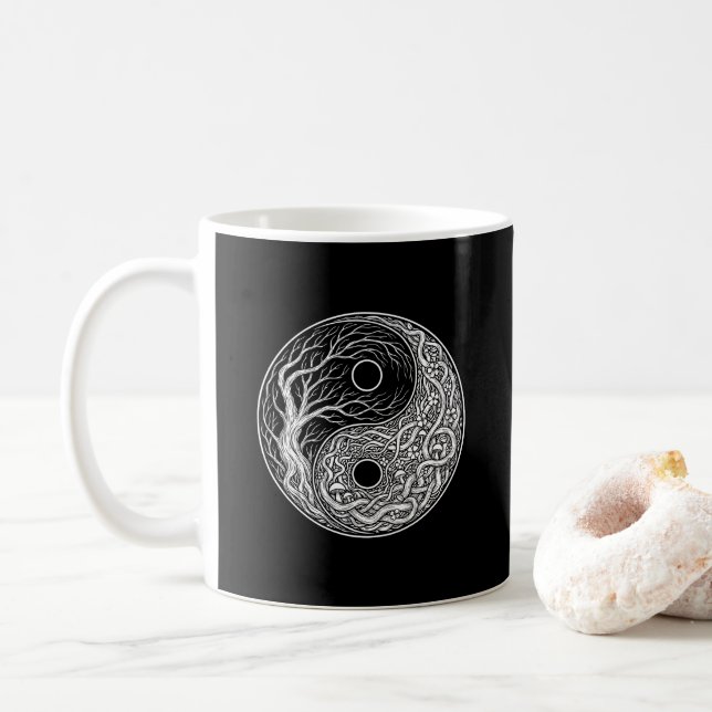 Yin Yang symbol Tree of Life Kaffemugg (Med munk)