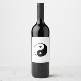 Yin Yang-symbol: Vinflaska Etikett