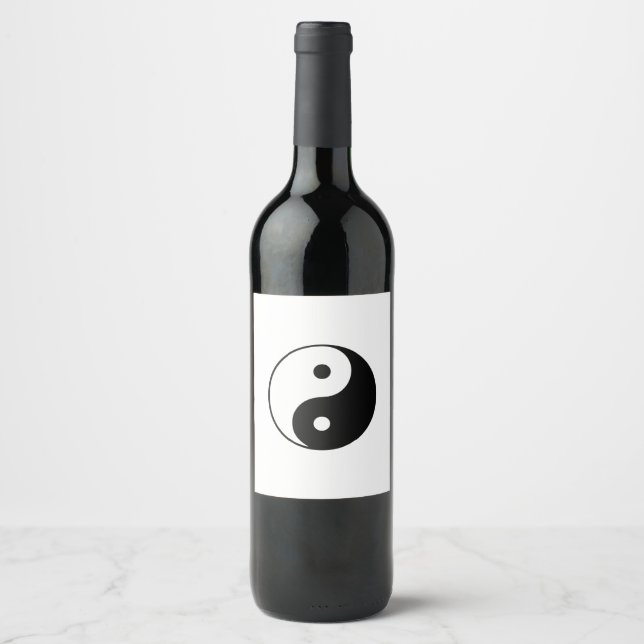 Yin Yang-symbol: Vinflaska Etikett (Framsida)