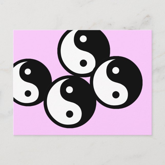 Yin yang-symbol vykort (Framsida)