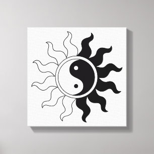 Yin Yang-symbolen sol Canvastryck