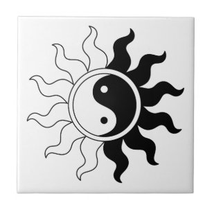 Yin Yang-symbolen sol Kakelplatta