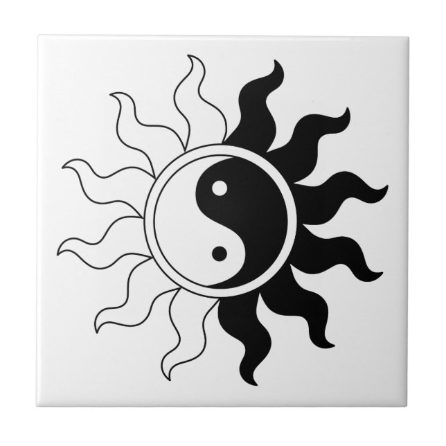 Yin Yang-symbolen sol Kakelplatta (Framsidan)