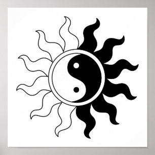 Yin Yang-symbolen sol Poster