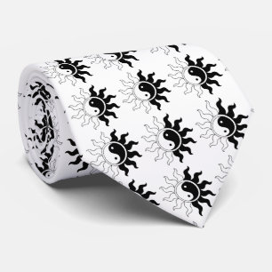 Yin Yang symbolsol i svart vit Slips