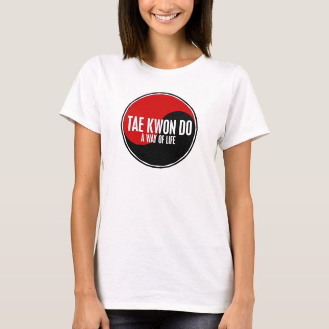 Yin Yang Tae Kwon gör 1 T-shirt (Framsida)
