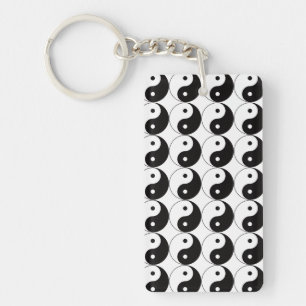 Yin Yang Tai Ji kinesiskt symbol akrylnyckelring