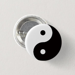 Yin Yang Tai Ji kinesiskt symbolpin knapp