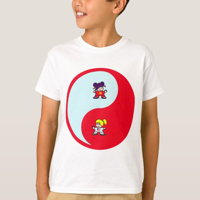 Yin yang tai t'ai chi ji martial artits söta tjeje tee shirt (Framsida)