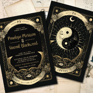 Yin Yang Tarot Bröllop Inbjudningar