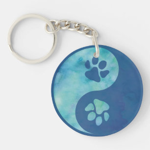 Yin Yang Tass Blue Keychain
