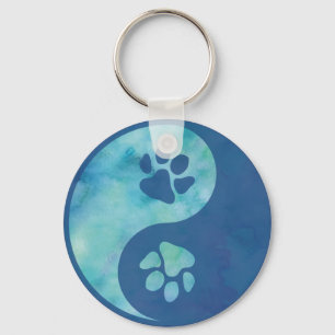 Yin Yang Tass Blue Nyckelring