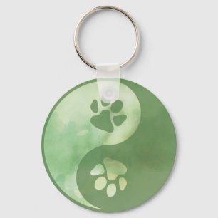 Yin Yang Tass Grönt Keychain Nyckelring