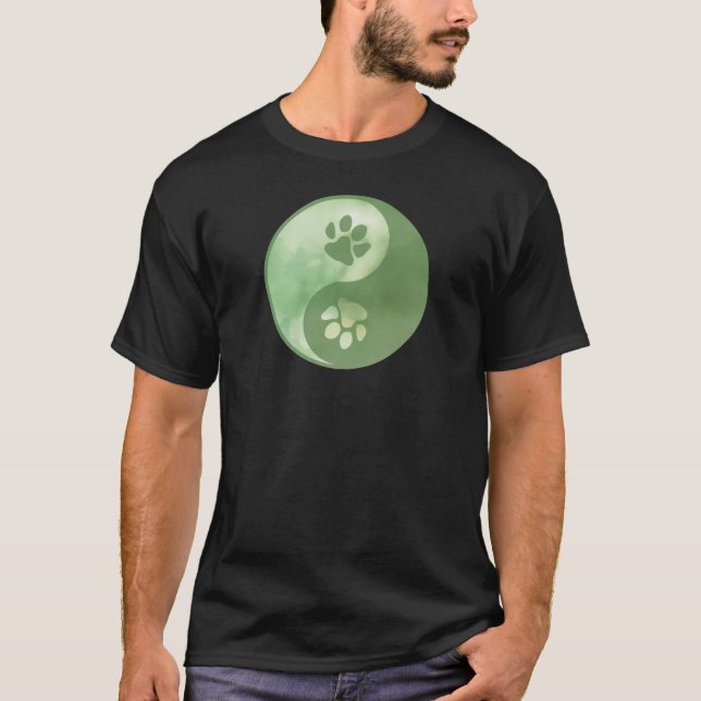 Yin Yang Tass Grönt T Shirt (Framsida)