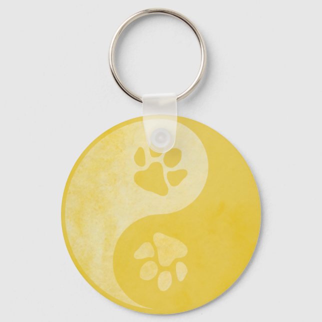 Yin Yang Tass Guld Nyckelring (Framsida)