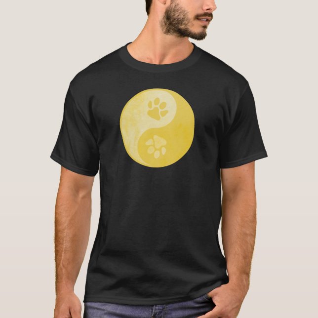 Yin Yang Tass Guld T Shirt (Framsida)