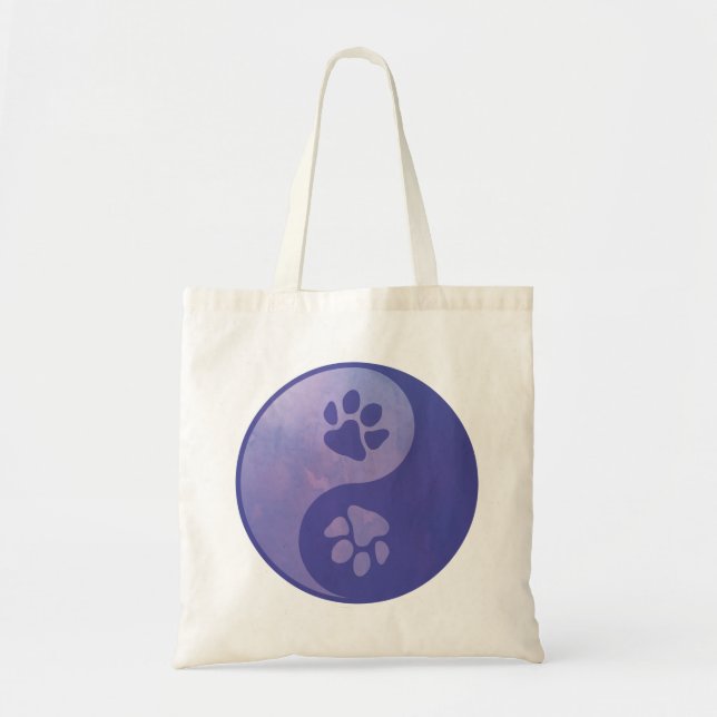 Yin Yang Tass Lila Tote Bag Tygkasse (Framsidan)
