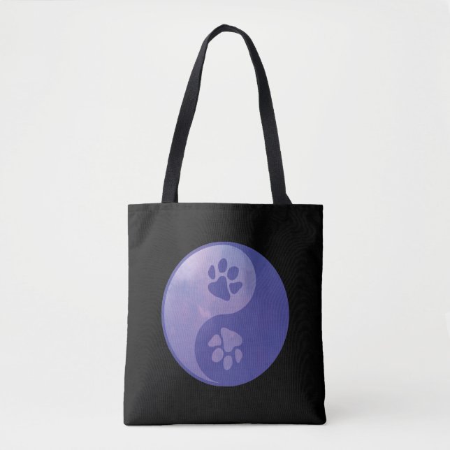 Yin Yang Tass Lila Tote Bag Tygkasse (Framsida)