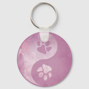 Yin Yang Tass Rosa Keychain Nyckelring