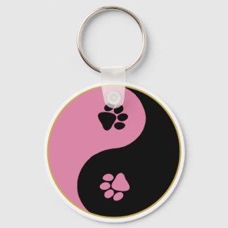 Yin Yang Tass Rosa Nyckelring