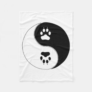Yin Yang tasstryck Fleecefilt
