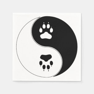 Yin Yang tasstryck Pappersservett