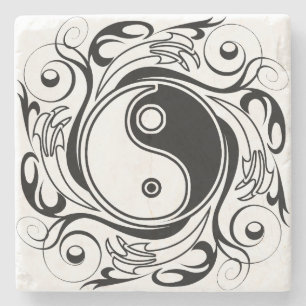 Yin Yang Tattoo Ornamental Stil Stenunderlägg