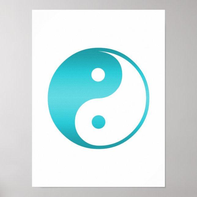 Yin Yang Teal Blue Illustration Template Poster (Framsidan)