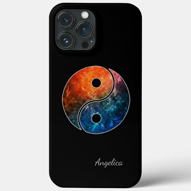 Yin Yang Telefonväska med ditt namn eller ditt/din (Baksida)