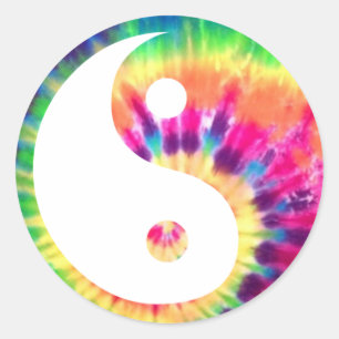 Yin-Yang Tie Dye Runt Klistermärke