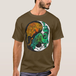 Yin Yang Tiger Dragon Retro Tattoo Stil MMA Marti T Shirt