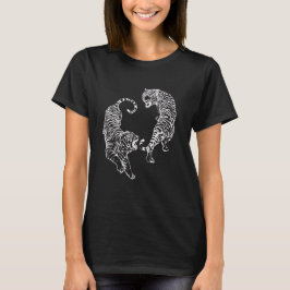 Yin Yang Tigers Grafisk T-shirt