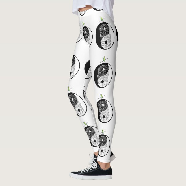 Yin Yang Tiki Warrior Mask Leggings (Vänster)