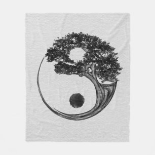 Yin Yang Träd Canvas Fleecefilt