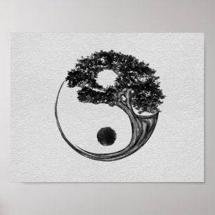 Yin Yang Träd Canvas Poster